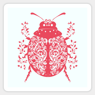 Floral Ladybug – Lucky & Beautiful Nature Art Sticker